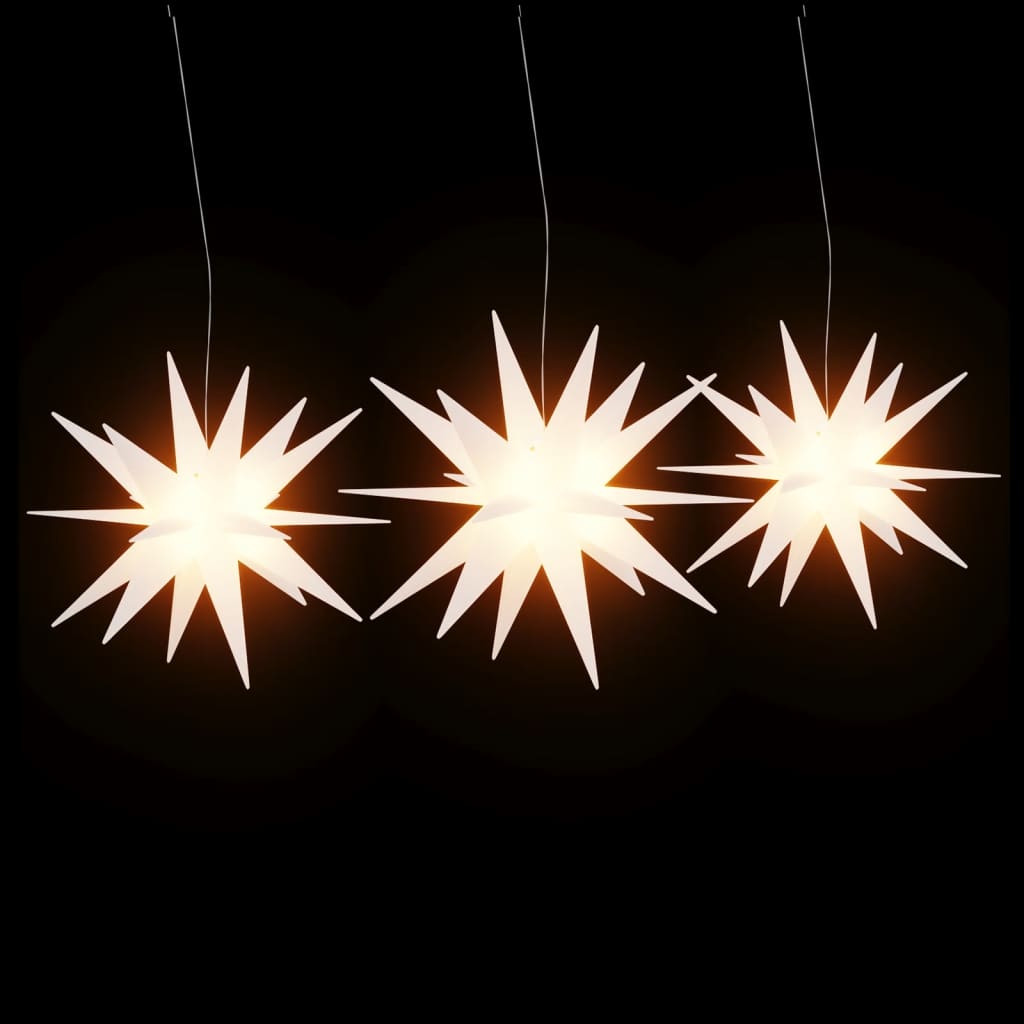 Herrnhuter Sterne mit LEDs 3 Stk. Faltbar Weiß