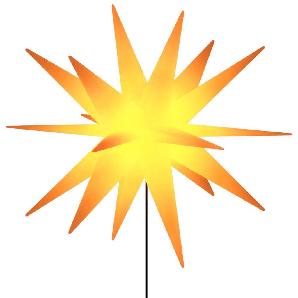Herrnhuter Sterne 3 Stk. mit Erdspießen LEDs Faltbar Gelb 35 cm