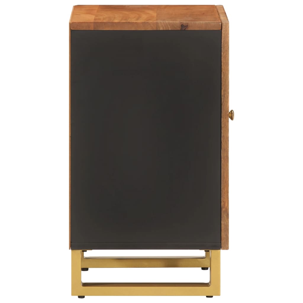 Bathroom cabinet brown and black 38x33.5x58 cm solid mango wood