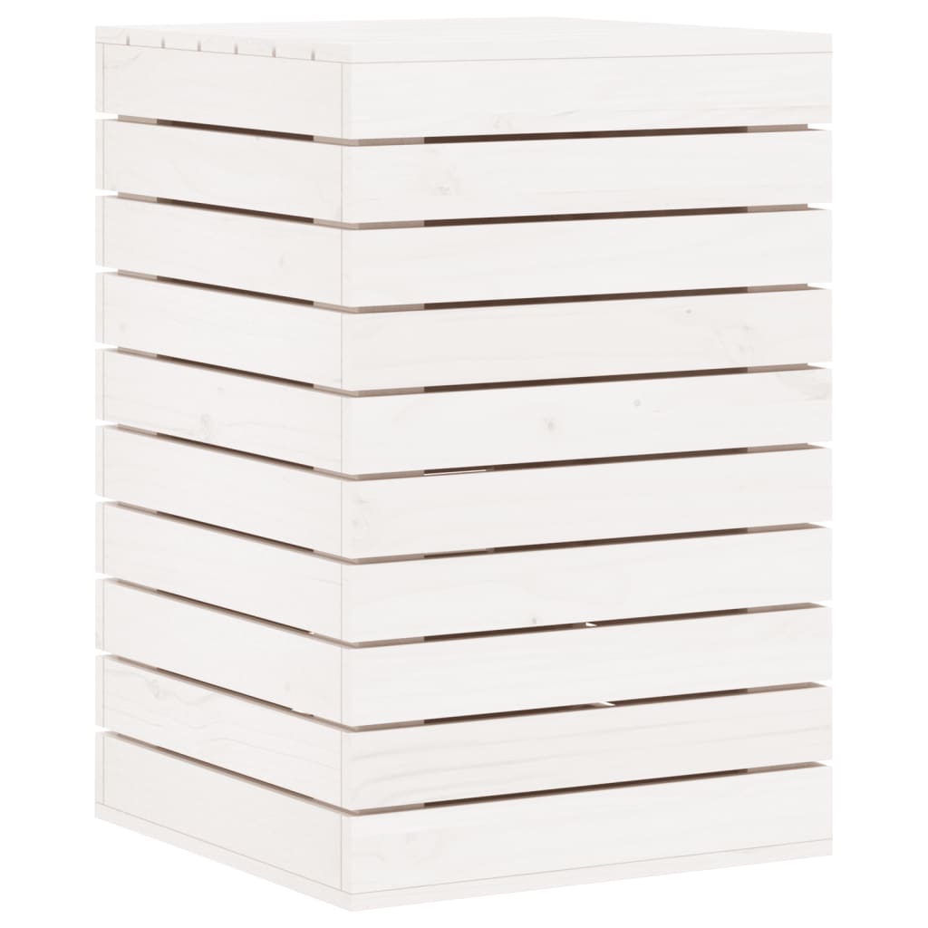 Laundry chest white 44x44x66 cm solid pine wood