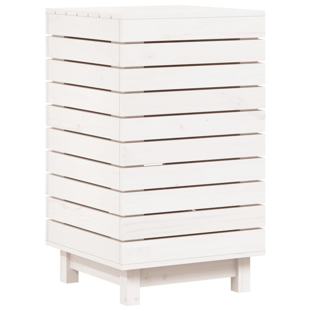 Laundry chest white 44x44x76 cm solid pine wood