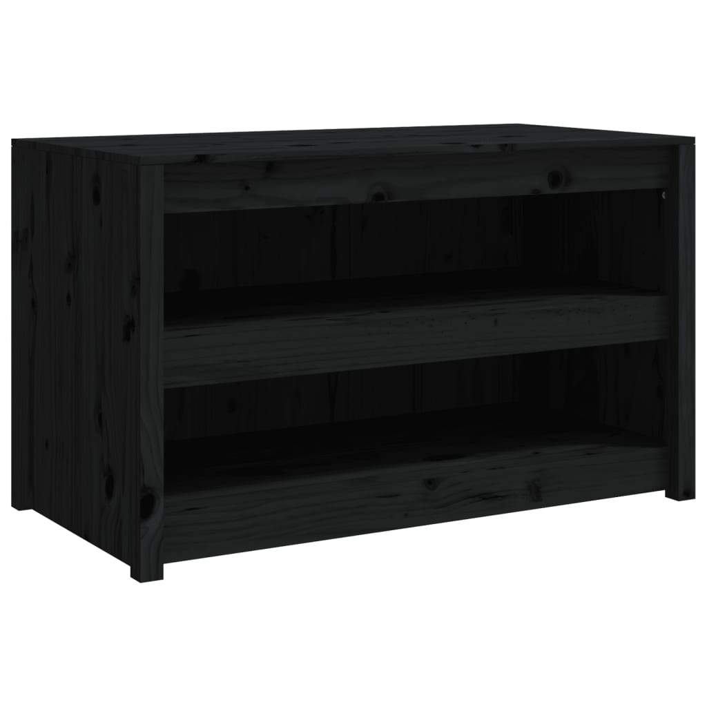 Outdoor kitchen cabinet black 106x55x64 cm solid pine wood