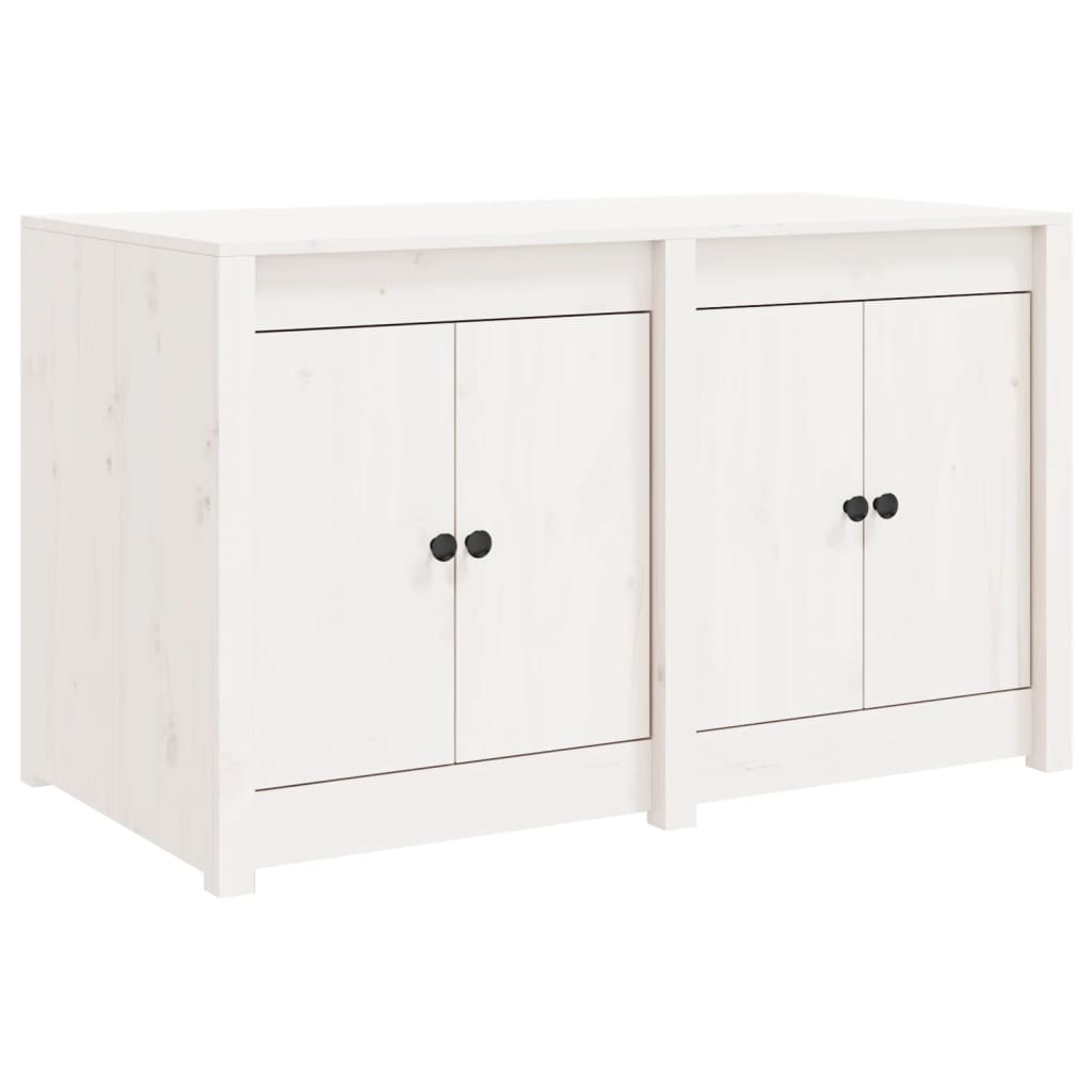 Outdoor kitchen cabinet white 106x55x64 cm solid pine wood