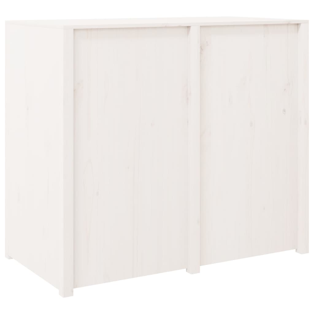 Outdoor-Küchenschrank Weiß 106x55x92 cm Massivholz Kiefer