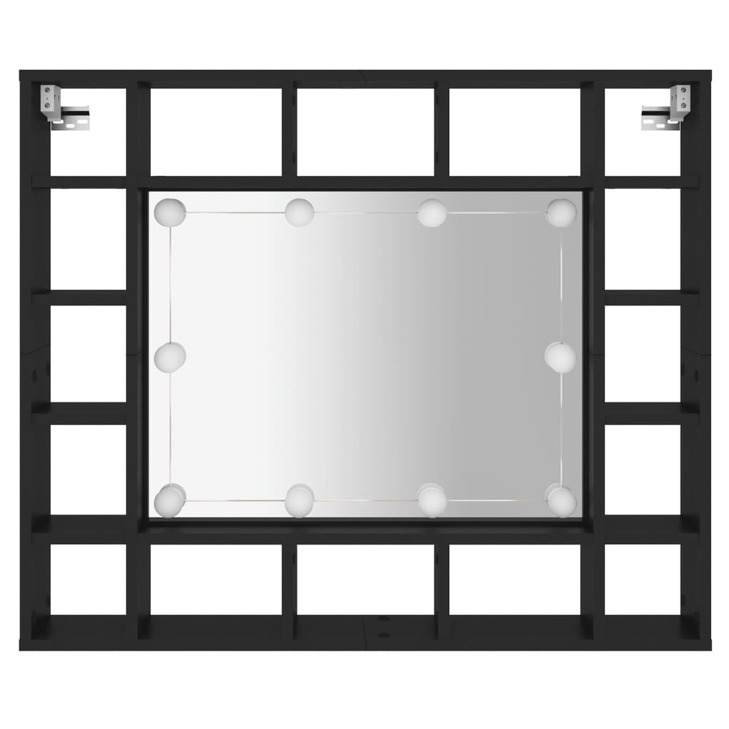 LED-Spiegelschrank Schwarz 91x15x76,5 cm