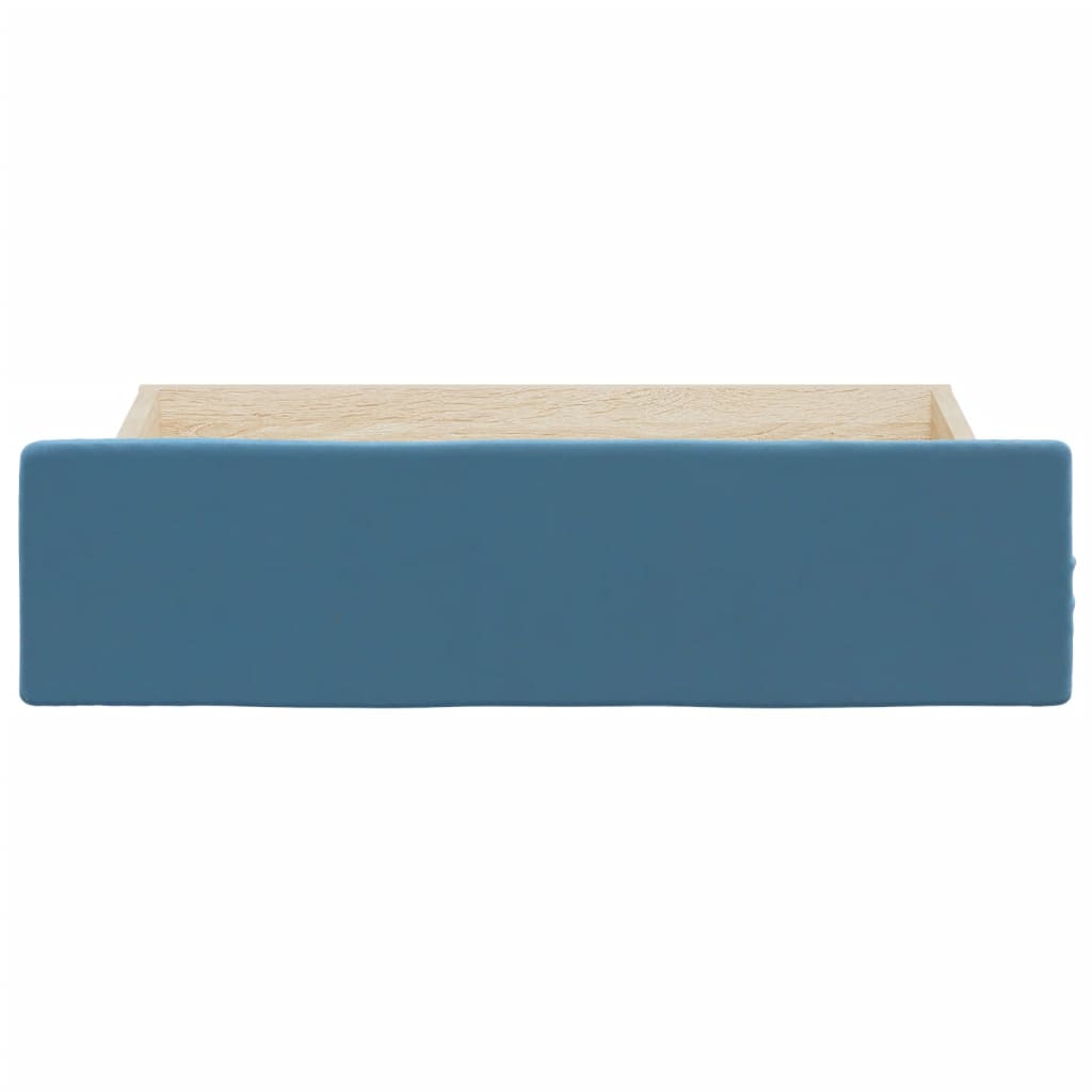Bed drawers 2 pcs. Blue wood material and velvet