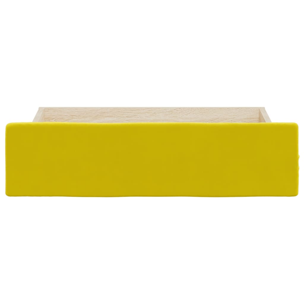 Bed drawers 2 pcs. Yellow wood material and velvet