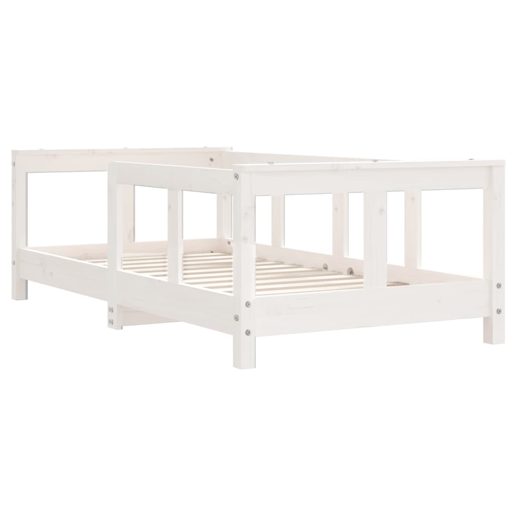 Kinderbett Weiß 70x140 cm Massivholz Kiefer