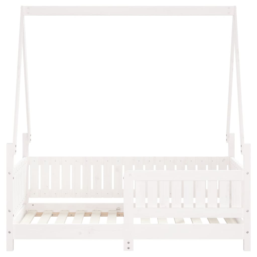 Children's bed white 70x140 cm solid pine wood