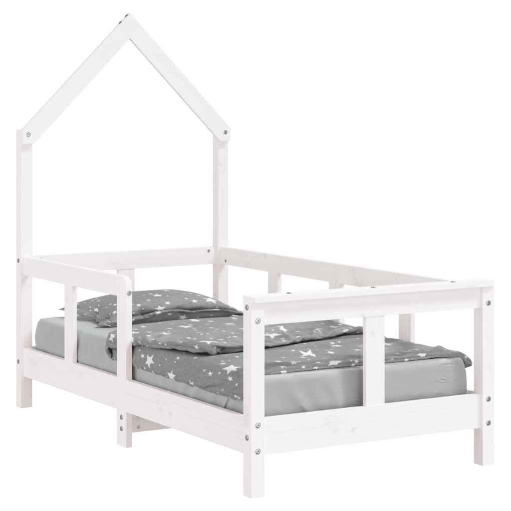 Children's bed white 70x140 cm solid pine wood