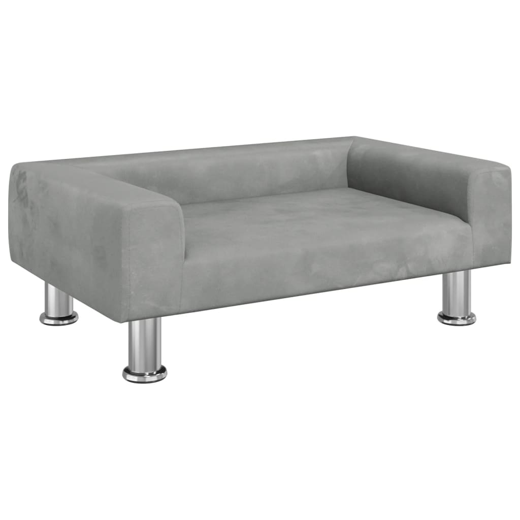 Children's sofa light gray 70x45x26.5 cm velvet