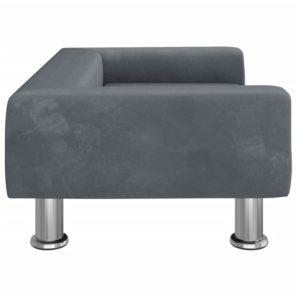 Children's sofa dark gray 70x45x26.5 cm velvet