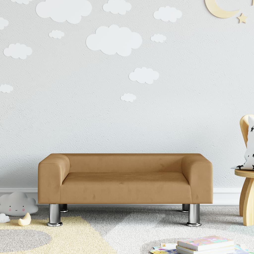 Children's sofa brown 70x45x26.5 cm velvet