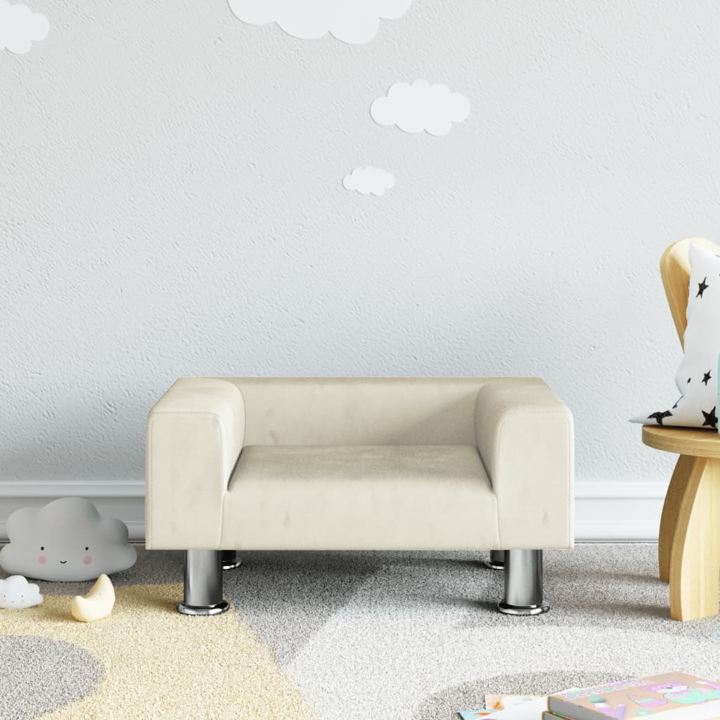 Children's sofa cream 50x40x26.5 cm velvet