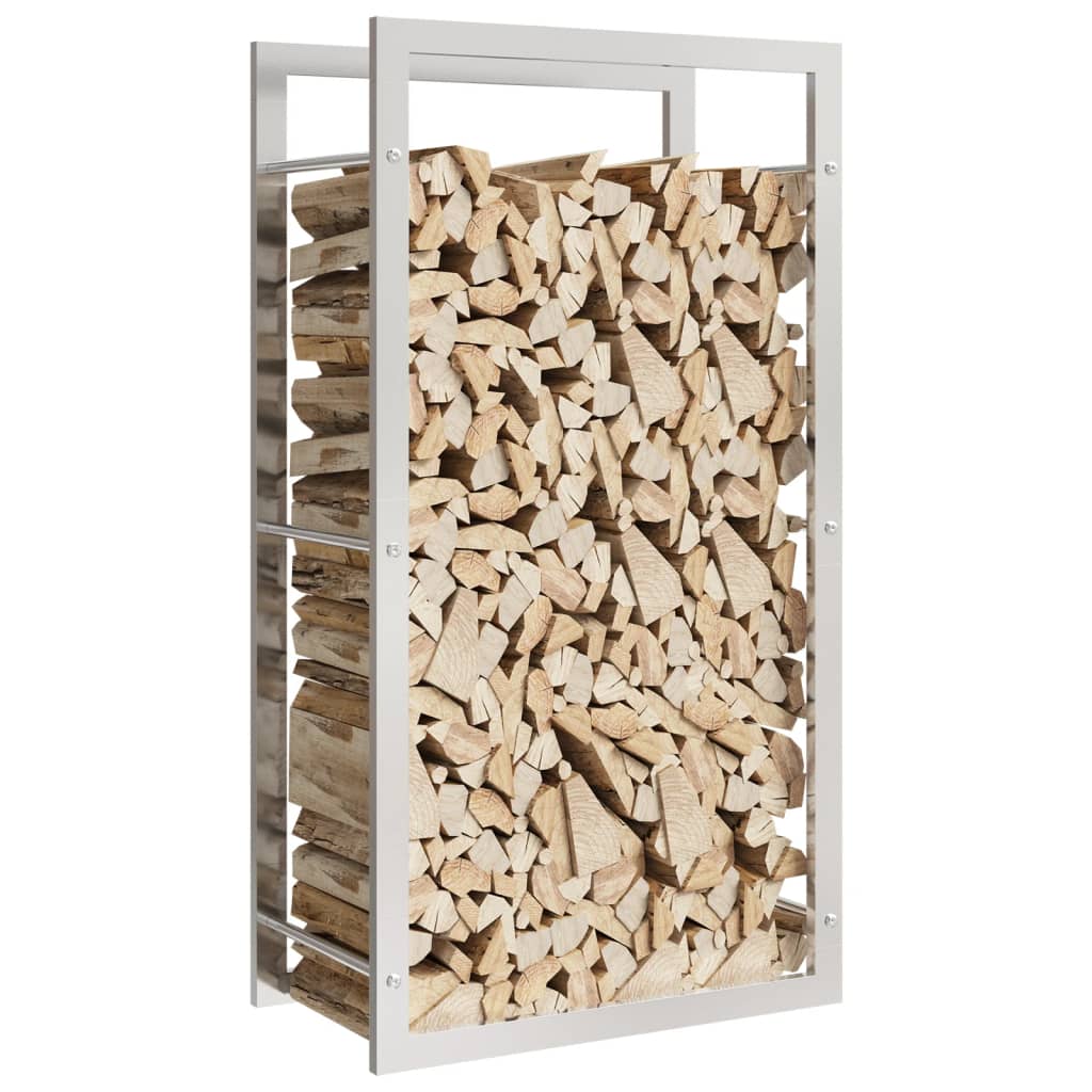 Firewood rack 50x28x94 cm stainless steel