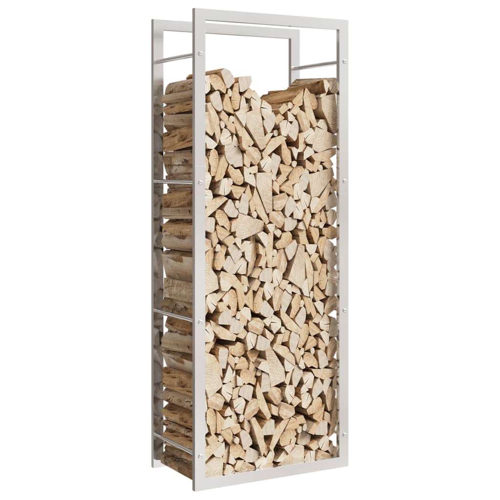 Firewood rack 50x28x132 cm stainless steel