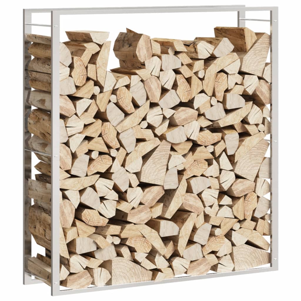 Firewood rack 110x28x116 cm stainless steel