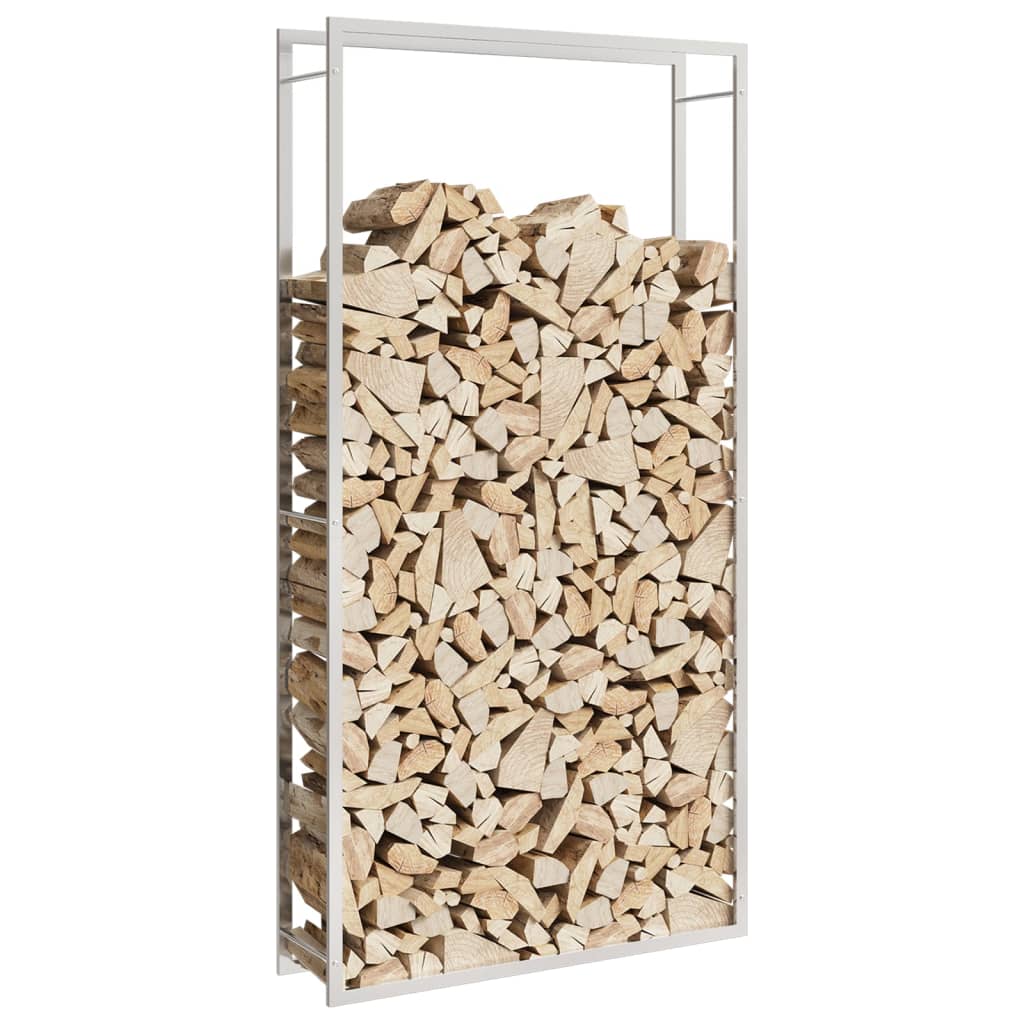 Firewood rack 110x28x214 cm stainless steel