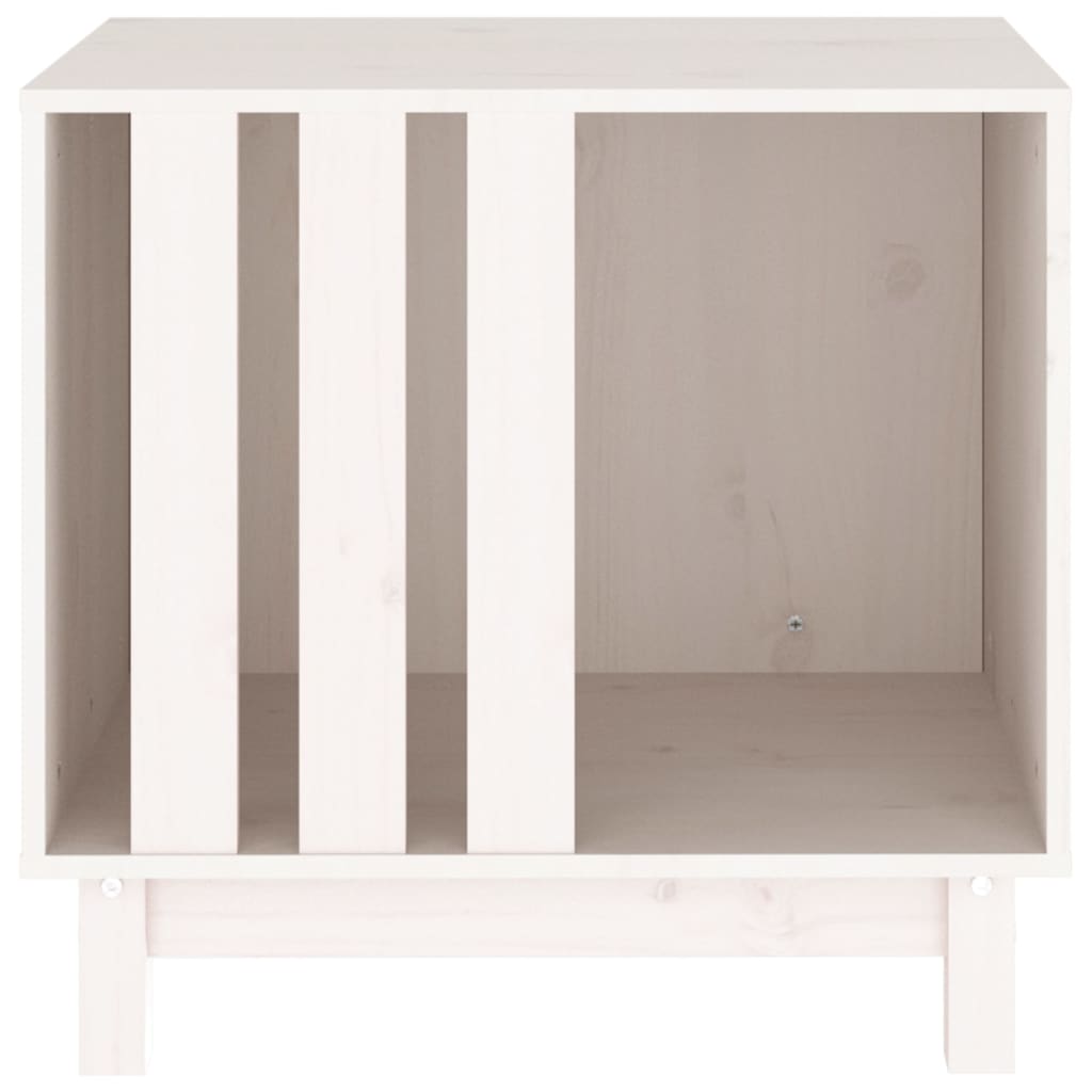 Dog kennel white 60x45x57 cm solid pine wood