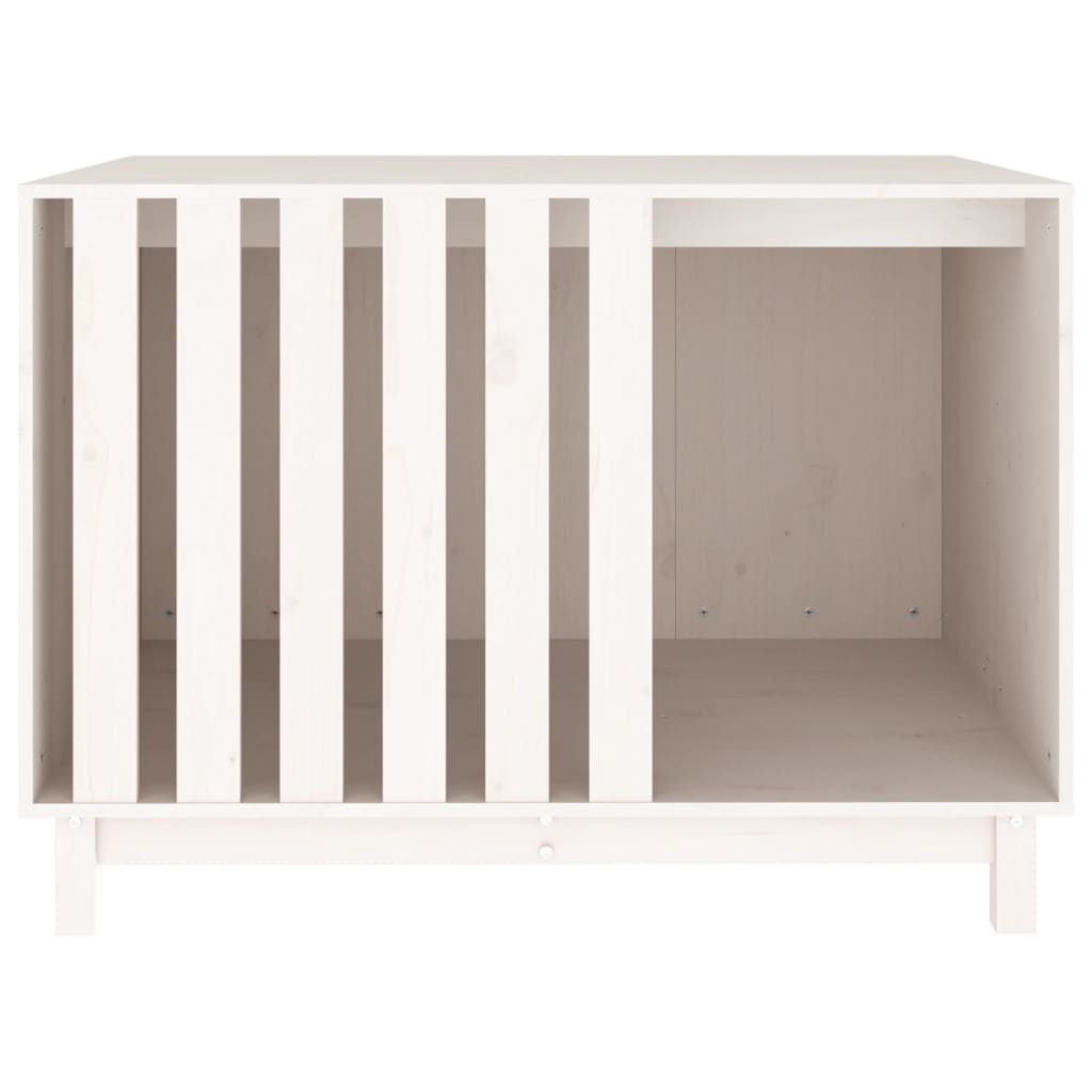 Dog kennel white 100x70x72 cm solid pine wood
