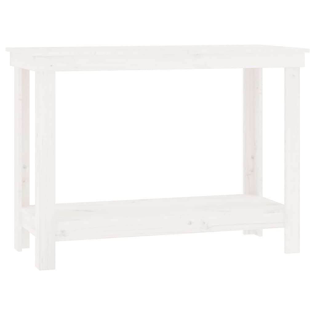 Workbench white 110x50x80 cm solid pine wood