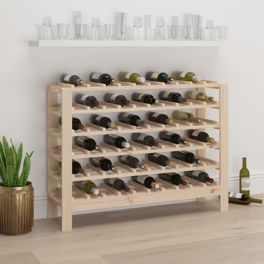 Wine rack 109.5x30x82 cm solid pine wood