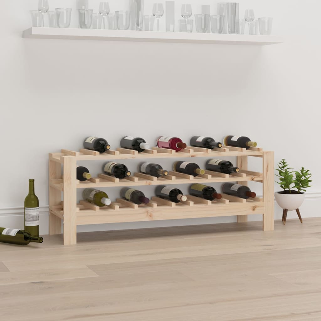 Wine rack 109.5x30x42 cm solid pine wood
