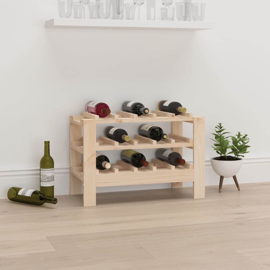 Wine rack 61.5x30x42 cm solid pine wood