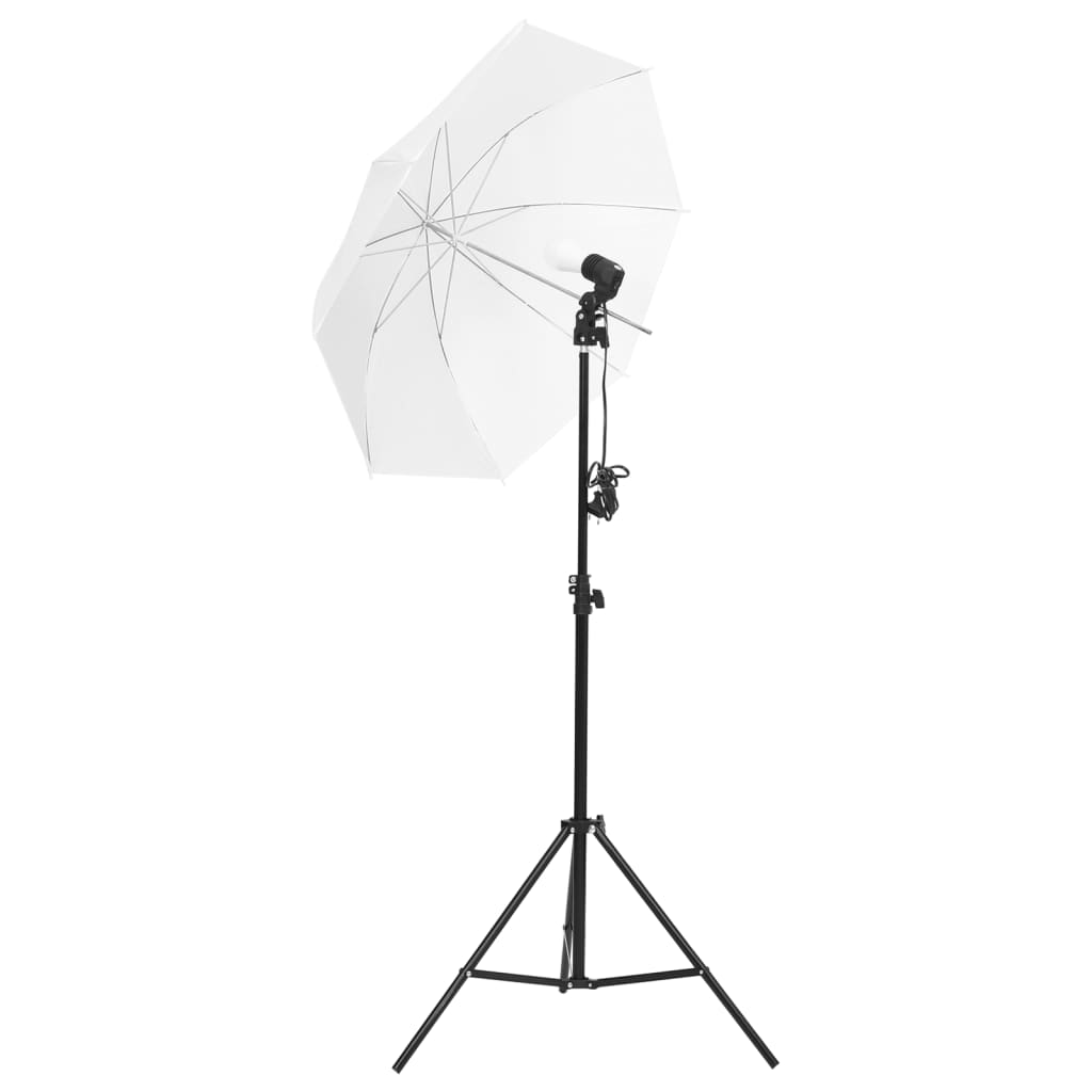 Photo studio set with lights, background and reflector
