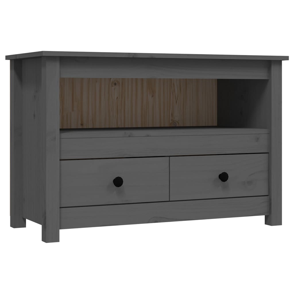 TV cabinet gray 79x35x52 cm solid pine wood
