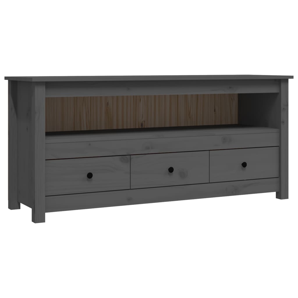 TV cabinet gray 114x35x52 cm solid pine wood