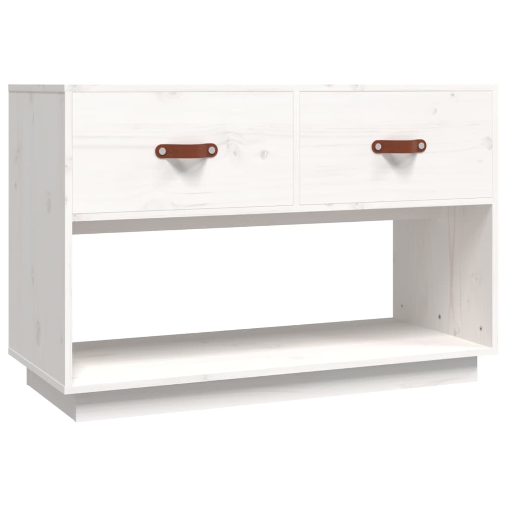 TV cabinet white 90x40x60 cm solid pine wood