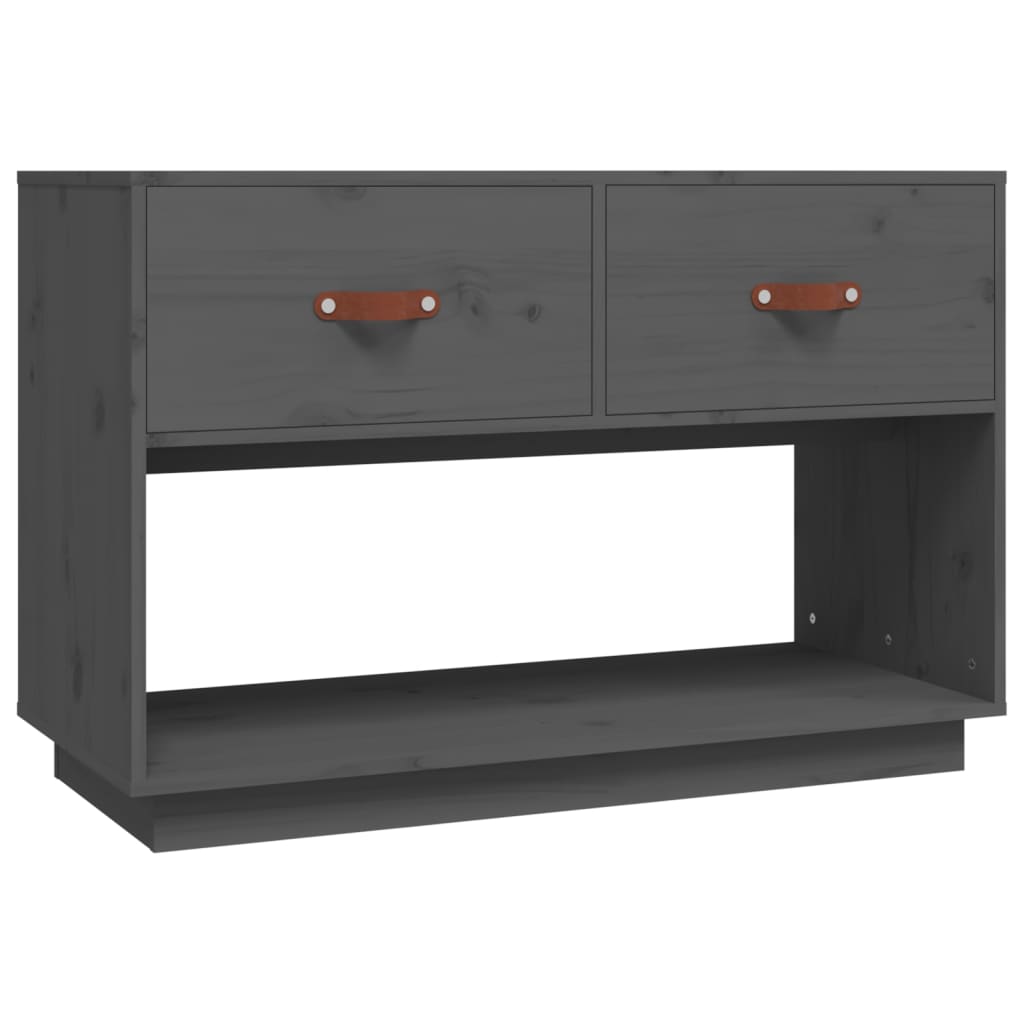 TV cabinet gray 90x40x60 cm solid pine wood