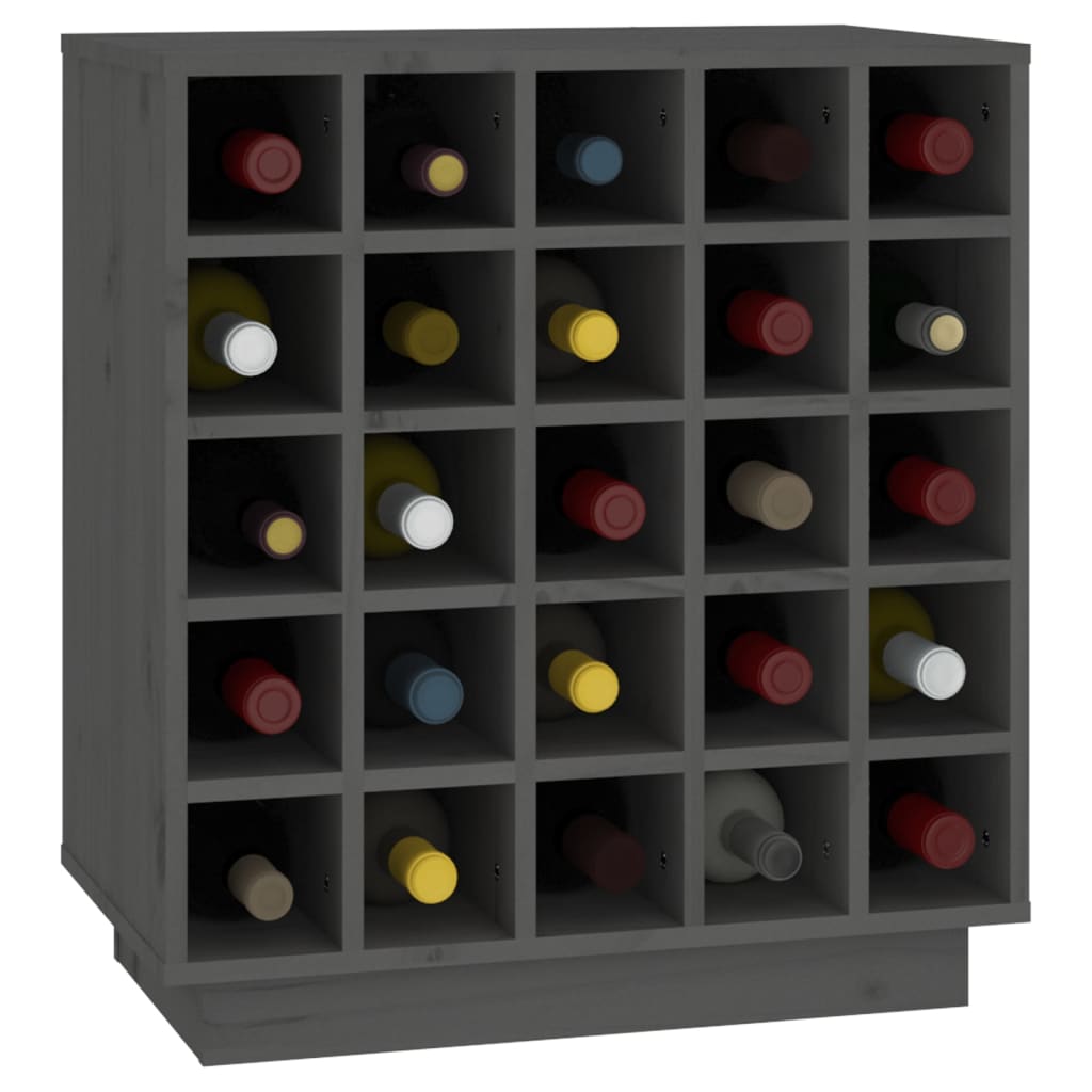 Wine rack gray 55.5x34x61 cm solid pine wood