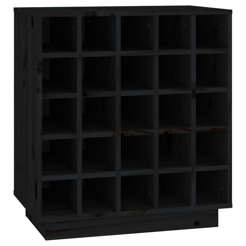 Wine rack black 55.5x34x61 cm solid pine wood