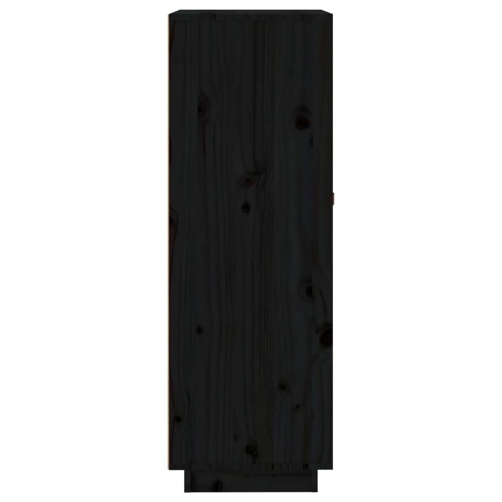 Wine rack black 45x34x100 cm solid pine wood