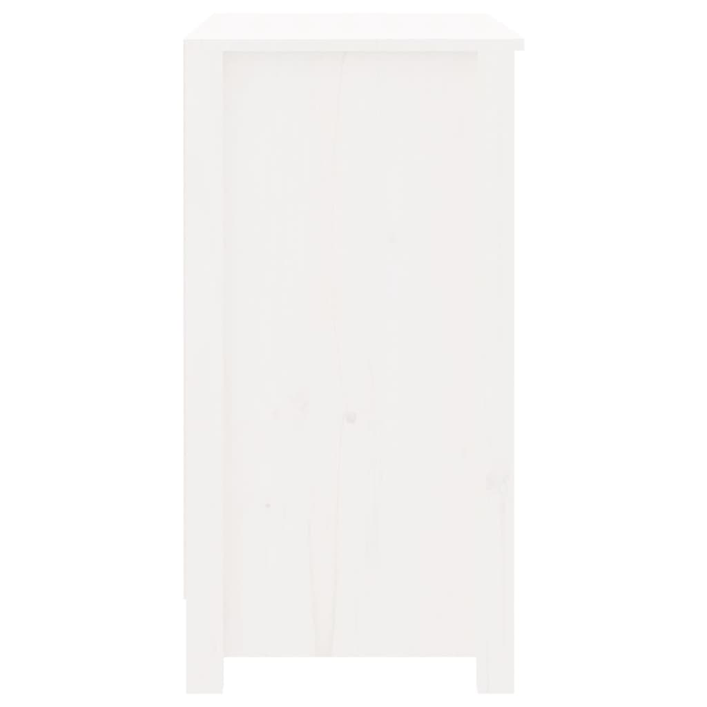 Bücherregal Weiß 80x35x68 cm Massivholz Kiefer