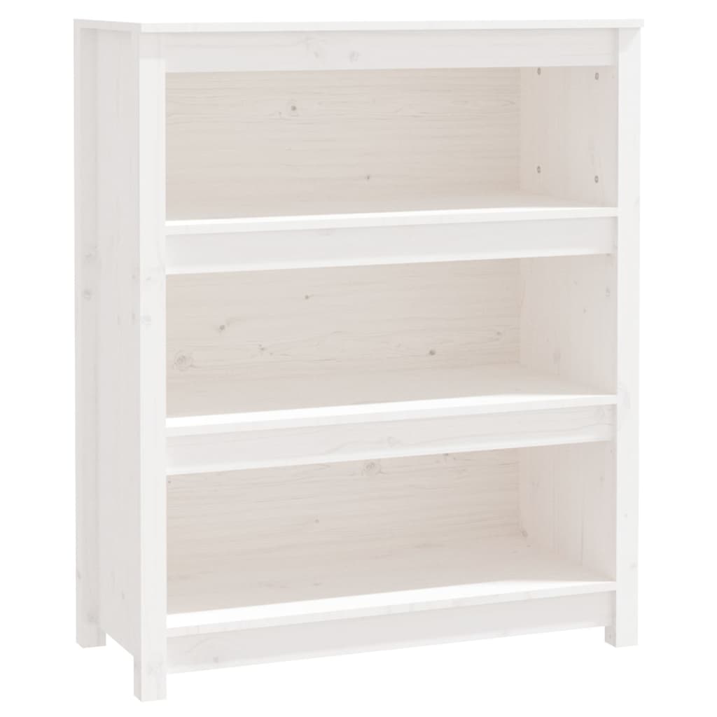 Bookcase white 80x35x97 cm solid pine wood