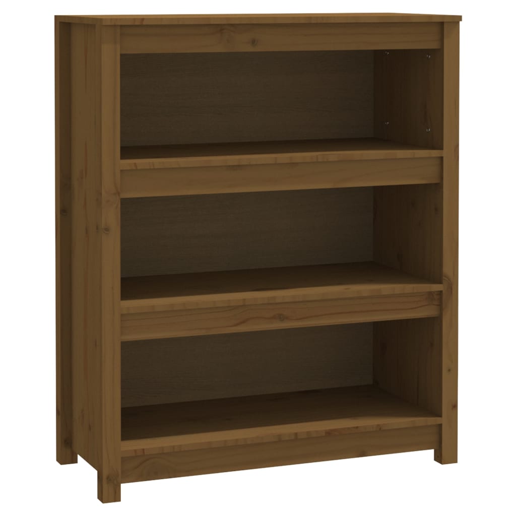 Bookcase honey brown 80x35x97 cm solid pine wood