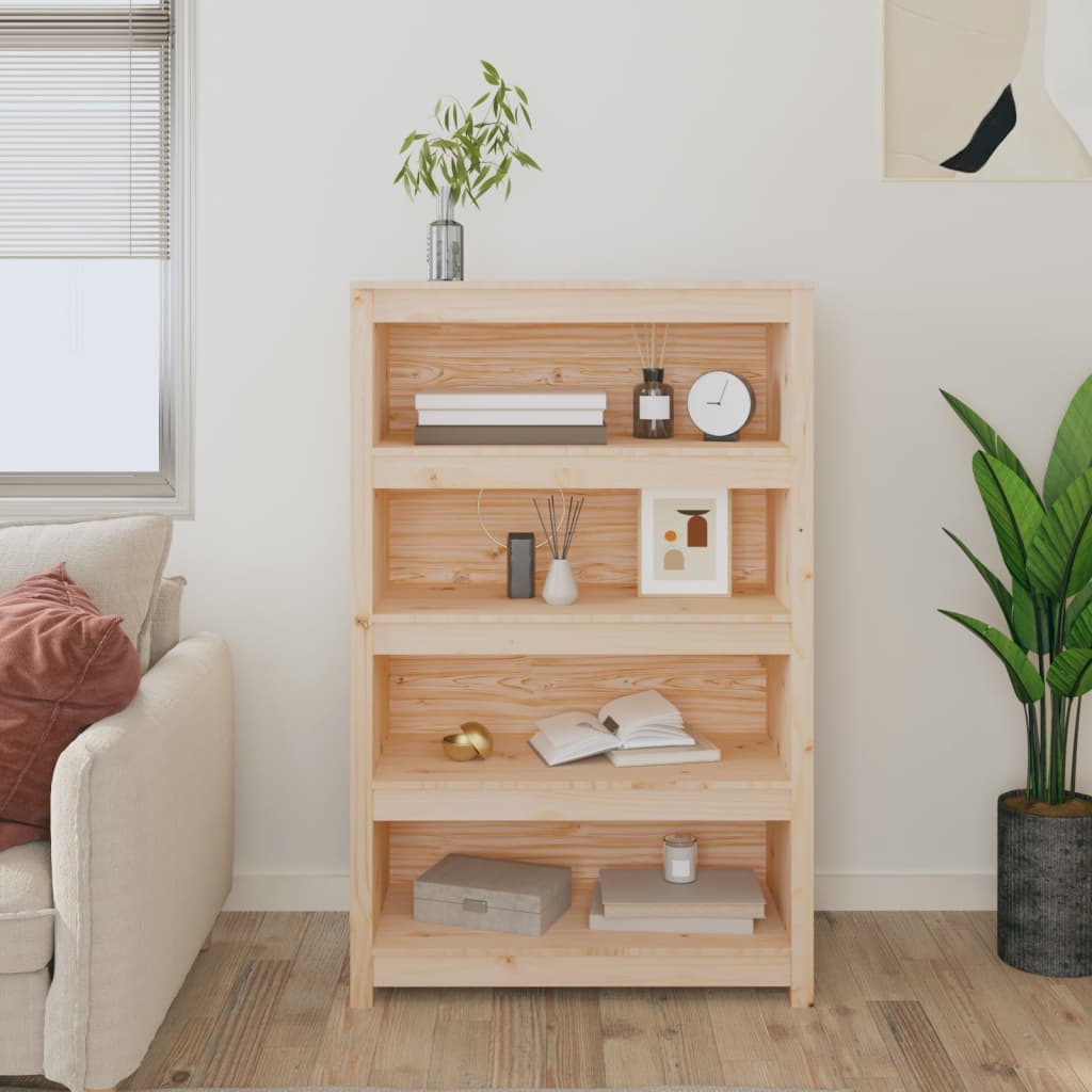 Bookcase 80x35x126 cm solid pine wood