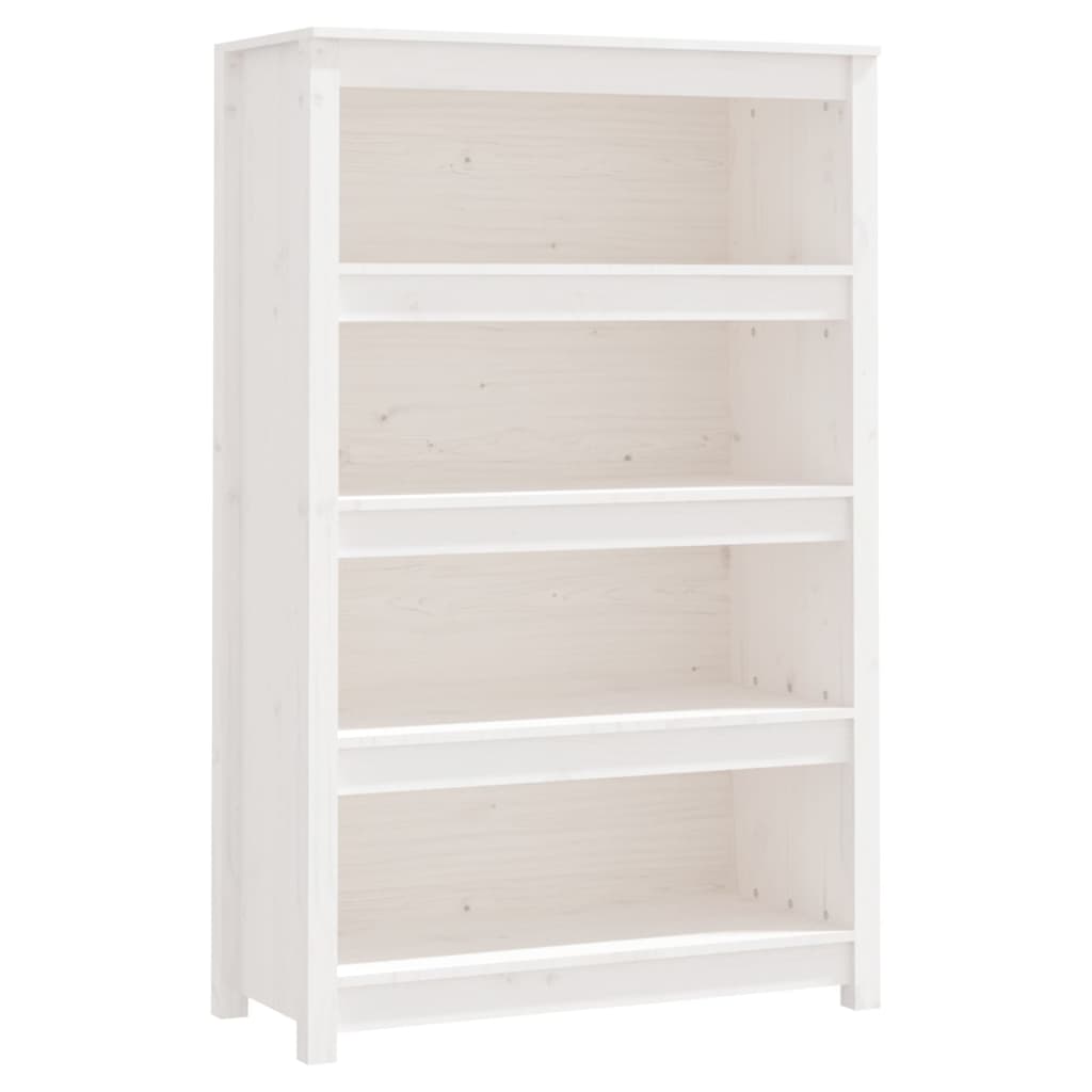 Bookcase white 80x35x126 cm solid pine wood