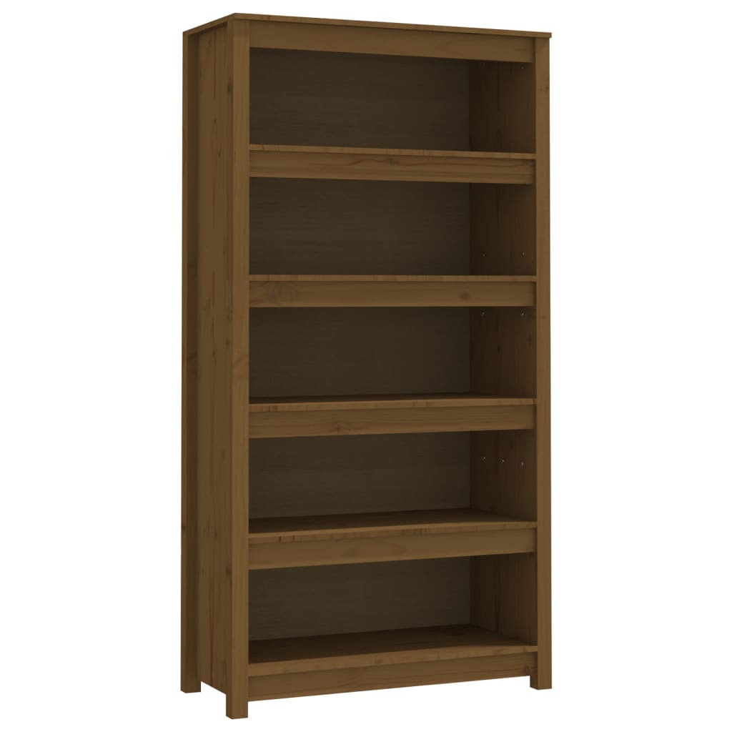 Bookcase honey brown 80x35x154 cm solid pine wood