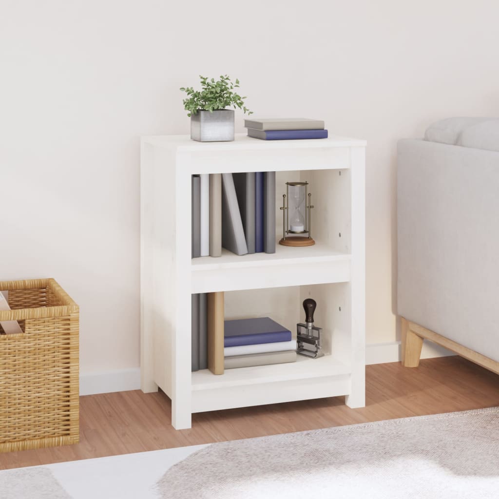 Bookcase white 50x35x68 cm solid pine wood