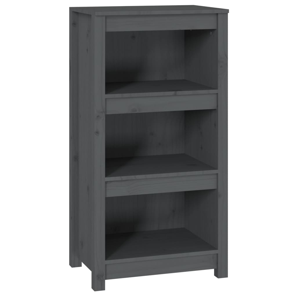 Bookcase gray 50x35x97 cm solid pine wood