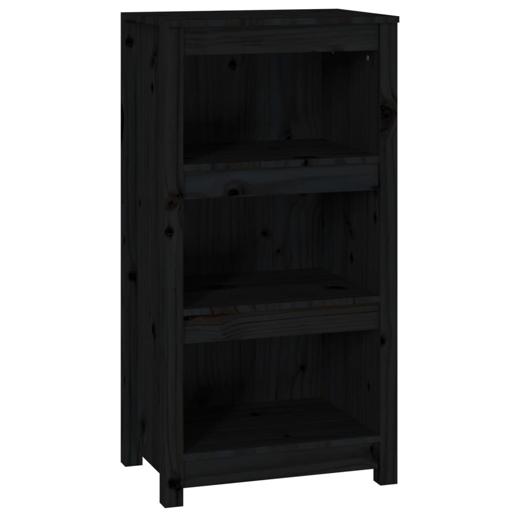 Bookcase Black 50x35x97 cm Solid Pine Wood