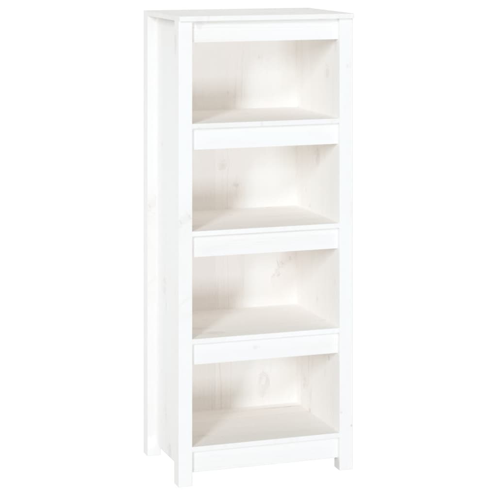 Bookcase white 50x35x125.5 cm solid pine wood