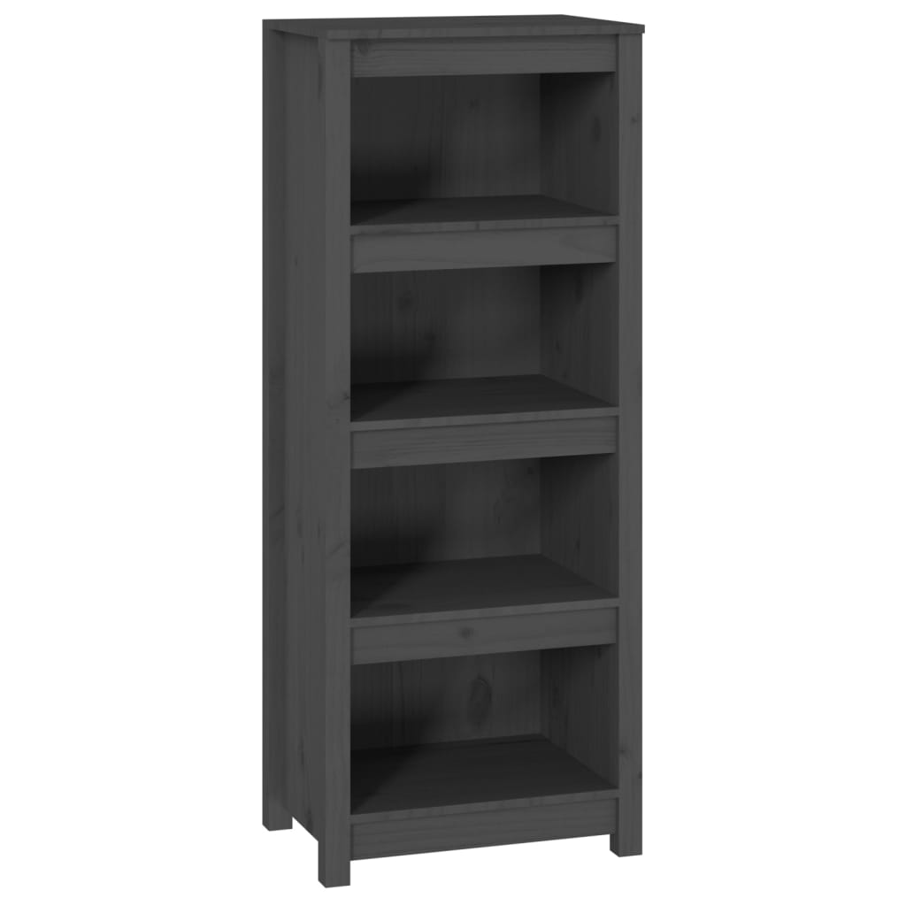 Bookcase gray 50x35x125.5 cm solid pine wood