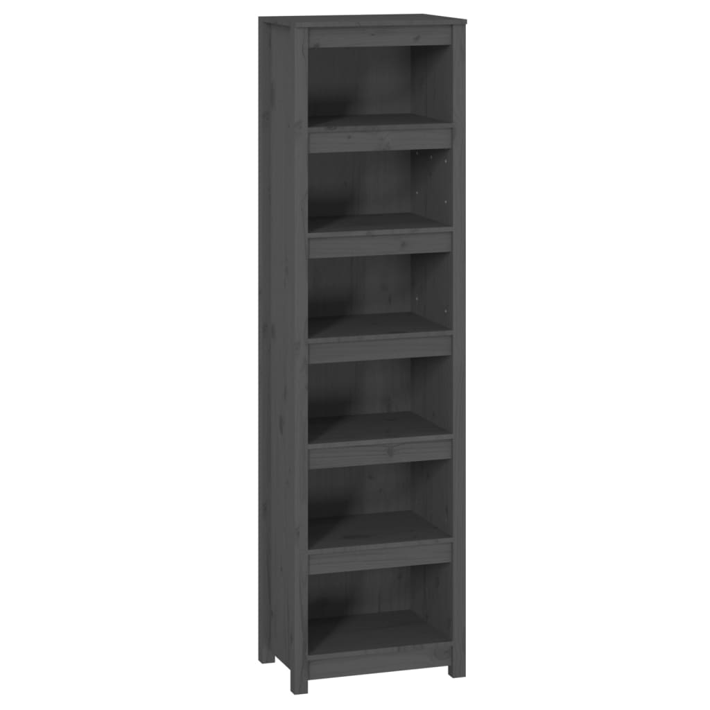 Bookcase Gray 50x35x183 cm Solid Pine Wood