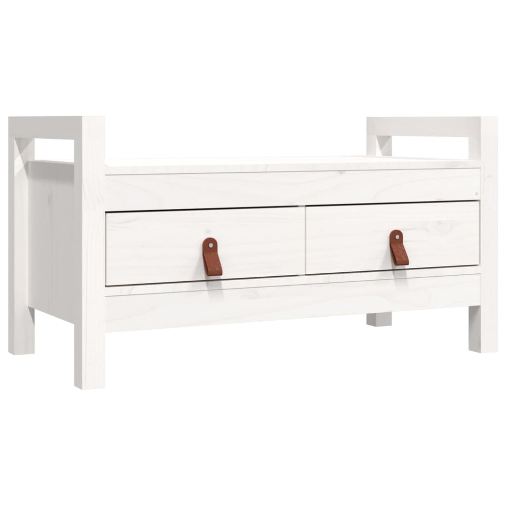 Hall bench white 80x40x43 cm solid pine wood