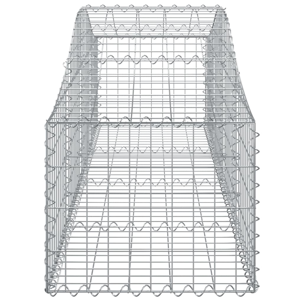 Gabionen mit Hochbogen 2 Stk. 200x50x40/60 cm Verzinktes Eisen